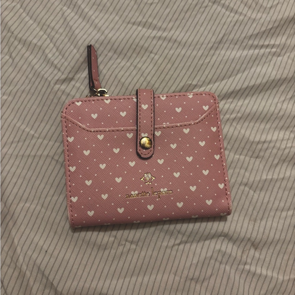 Nanette Lepore Pink Wallet with Heart Pattern